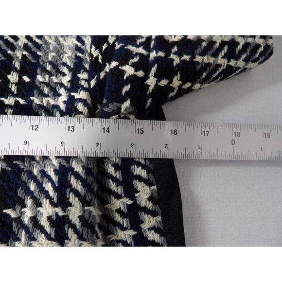 Zara Basic Collection XS Tunic Top Tweed Fringe Patchwork TopBlue Artsy - Picture 8 of 9